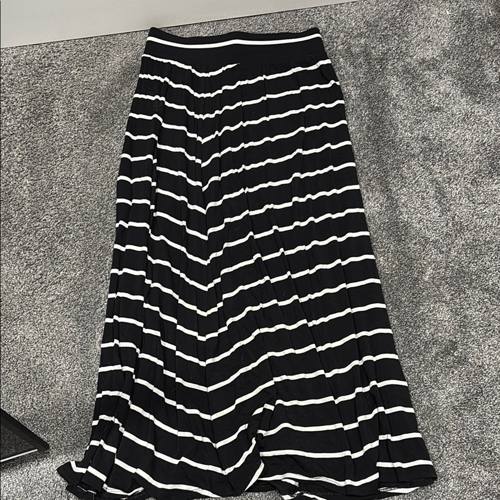 Black and White Striped Women's Skirt